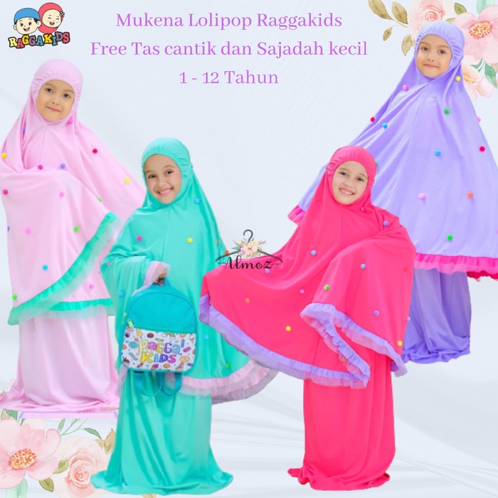 MUKENA ANAK RAGGAKIDS LOLIPOP 1 - 12 TAHUN FREE TAS DAN SAJADAH MINI