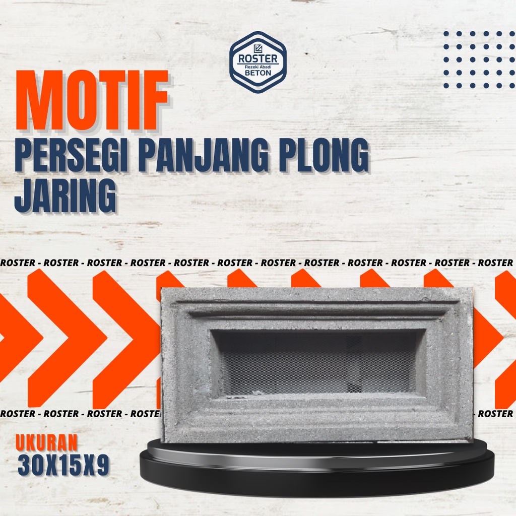 Roster Loster Lubang Angin Rumah Motif PP Jaring Ukuran 15x30 cm