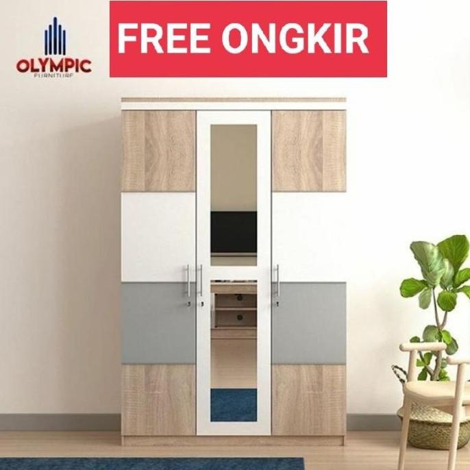 Termurah Lemari Baju Pakaian Olimpic Navaro 2 & 3 Pintu Promo  Stortitizar