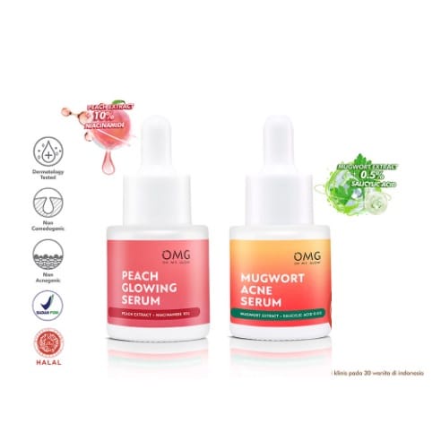 OMG MUGWORT ACNE SERUM &amp; PEACH GLOWING SERUM