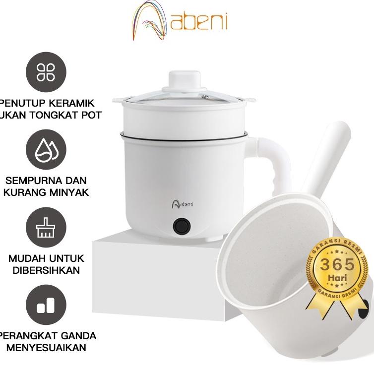 Stok Terbaru Abeni Panci Listrik Mendidih Listrik Multifungsi 18cm Panci elektrik Lapisan ganda Panc