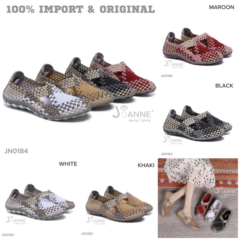 RESTOCK! [ORIGINAL] JOANNE Rajut Knit Flats Shoes Sepatu Wanita #JN0184