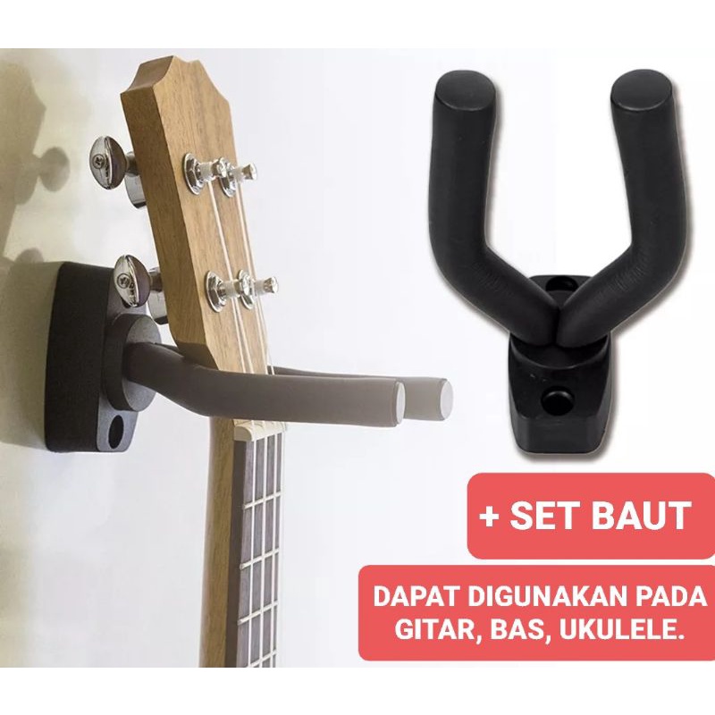 Gantungan Dinding Gitar - Bracket Hook Hanger Gitars, Bas, Ukulele