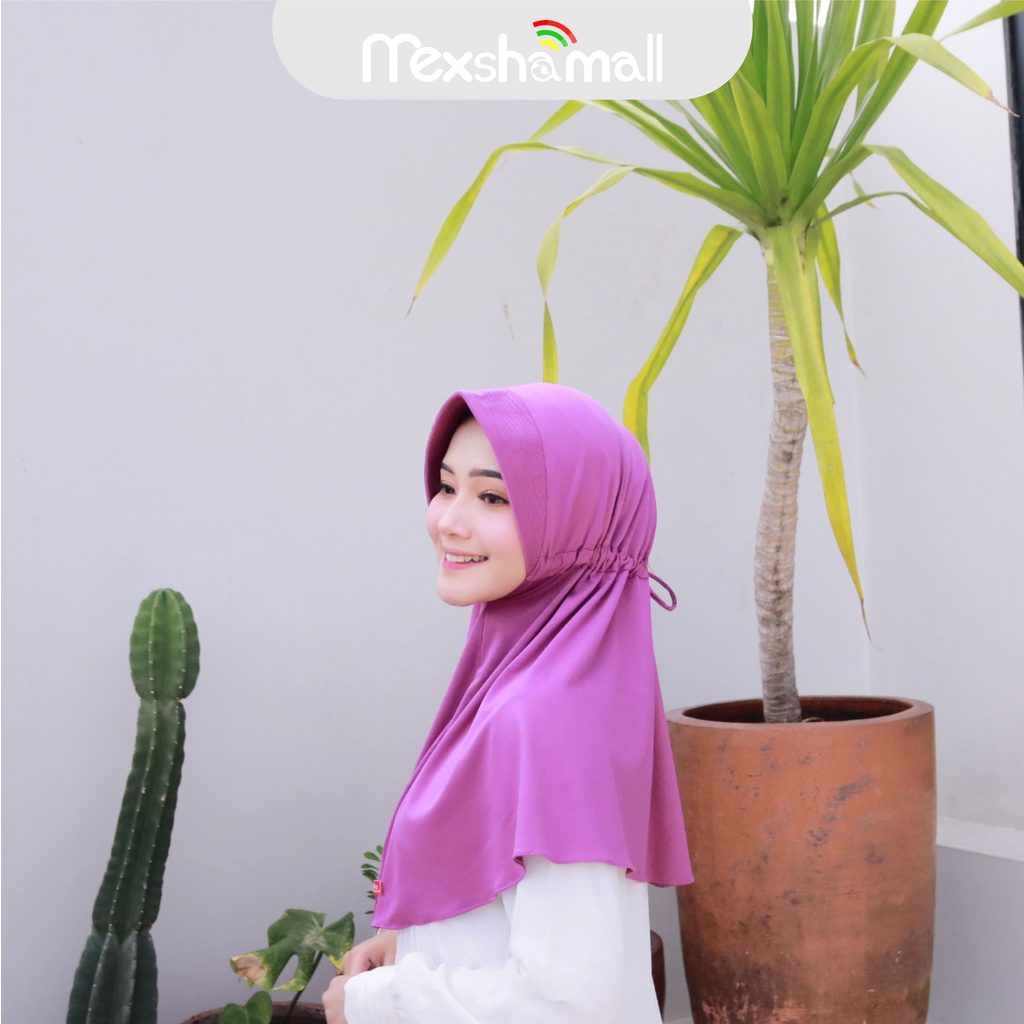 Jilbab Instan Serut Jokowi Jersey Premium I Jilbab Serut Polos Tali Pet Antem By Shamira