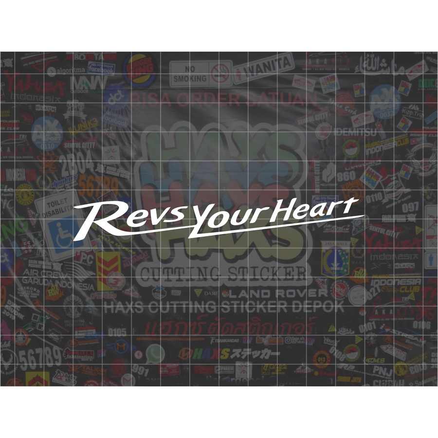 Cutting Sticker Revs Your Heart Ukuran 10 Cm Untuk Motor Mobil