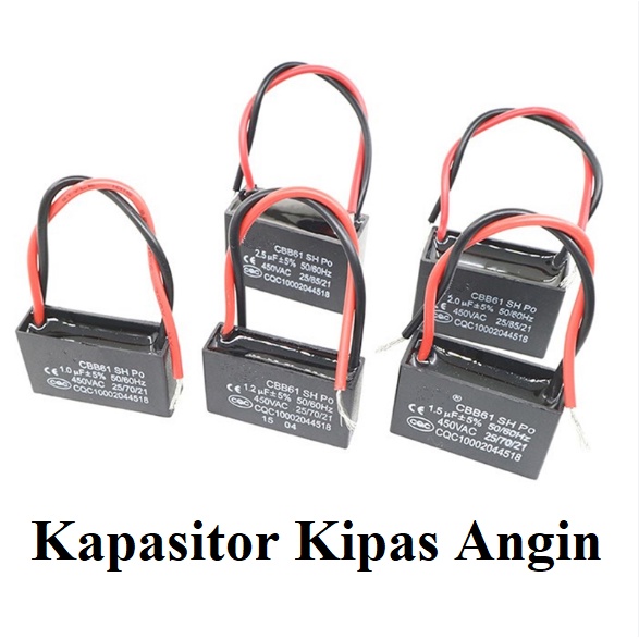 Kapasitor KOTAK Fan Kipas Angin POMPA AIR Capasitor CBB61 3UF 2.5UF 2UF 1.8UF 1.5UF 1.2UF 1UF 450VAC
