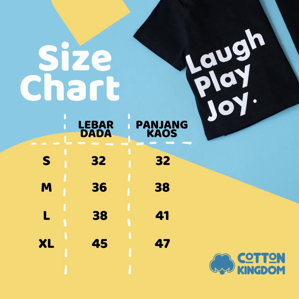 Cotton Kingdom Toddler Pocket Oversize Tee - Laugh Play Joy/Kaos Anak Oversize/ Todler Over Tee