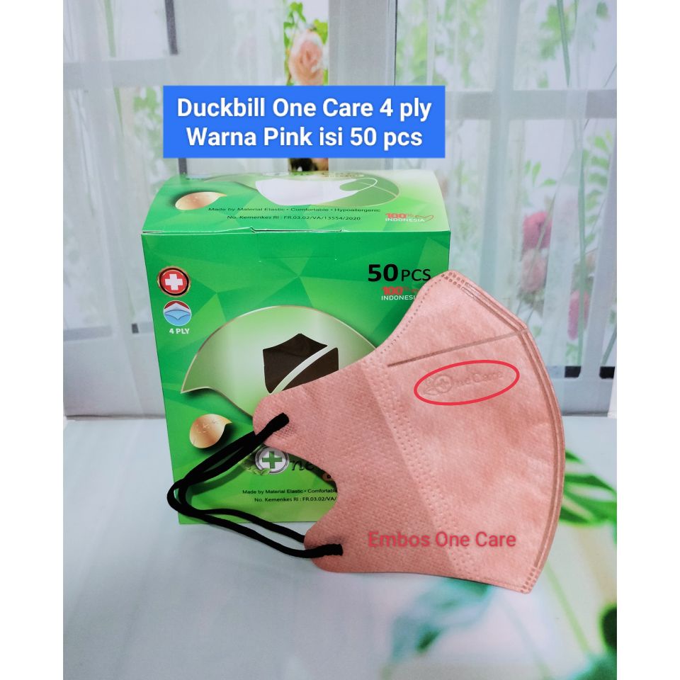 Masker Duckbill Ne Care Embos 4 ply isi 50 pcs