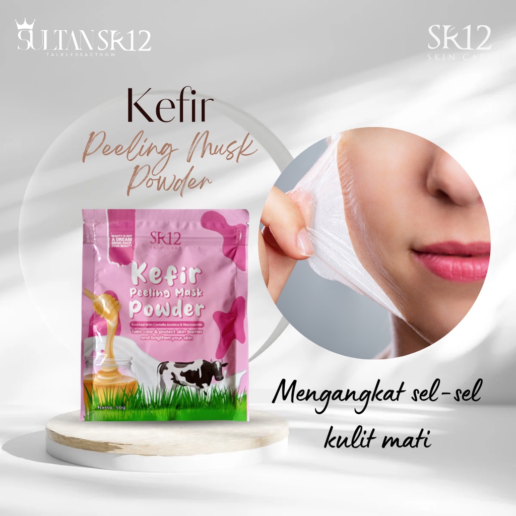 Kefir Peeling Mask Powder Masker Wajah Bubuk Peeling Mask Masker Kefir Masker Wajah Peel Off Masker Muka Glowing Masker Muka Mencerahkan Wajah