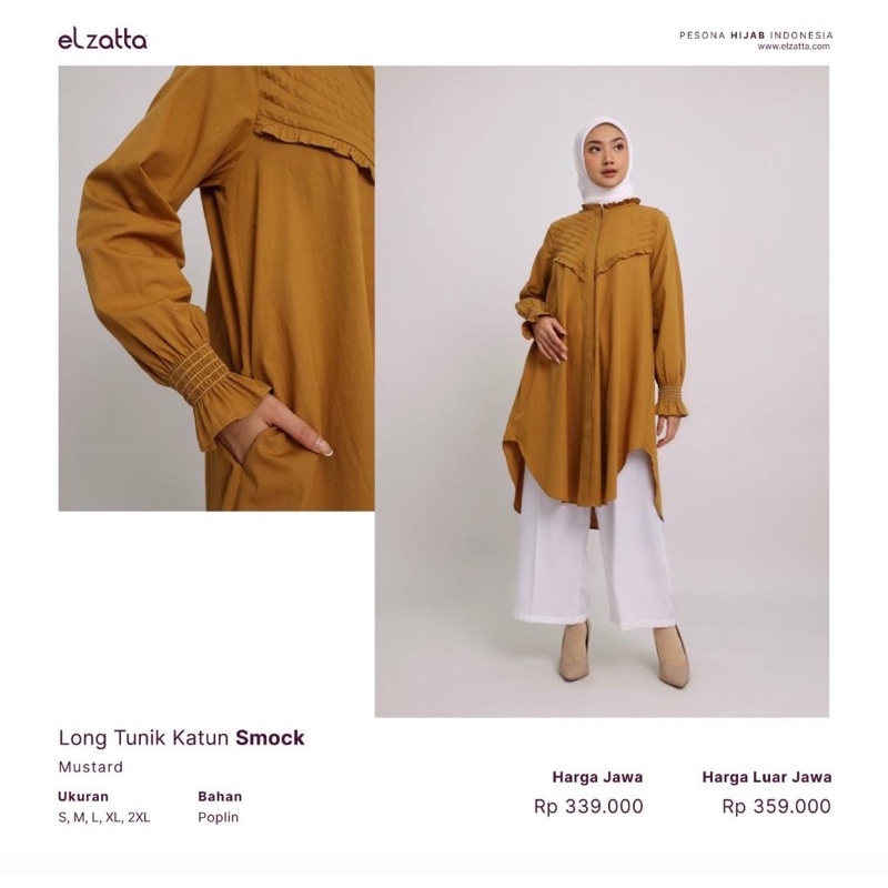 Long tunik katun smock elzatta tunik elzatta