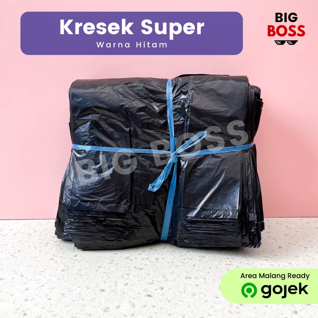 [BERAT 1 KG] Kantong Plastik Kresek Hitam HDPE Ekonomis LOS 15 21 24 28 Kiloan Murah