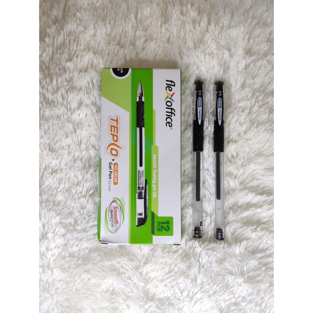 

Pulpen Gel TEPLO Flexoffice Hitam 0.5mm FO-GEL08K