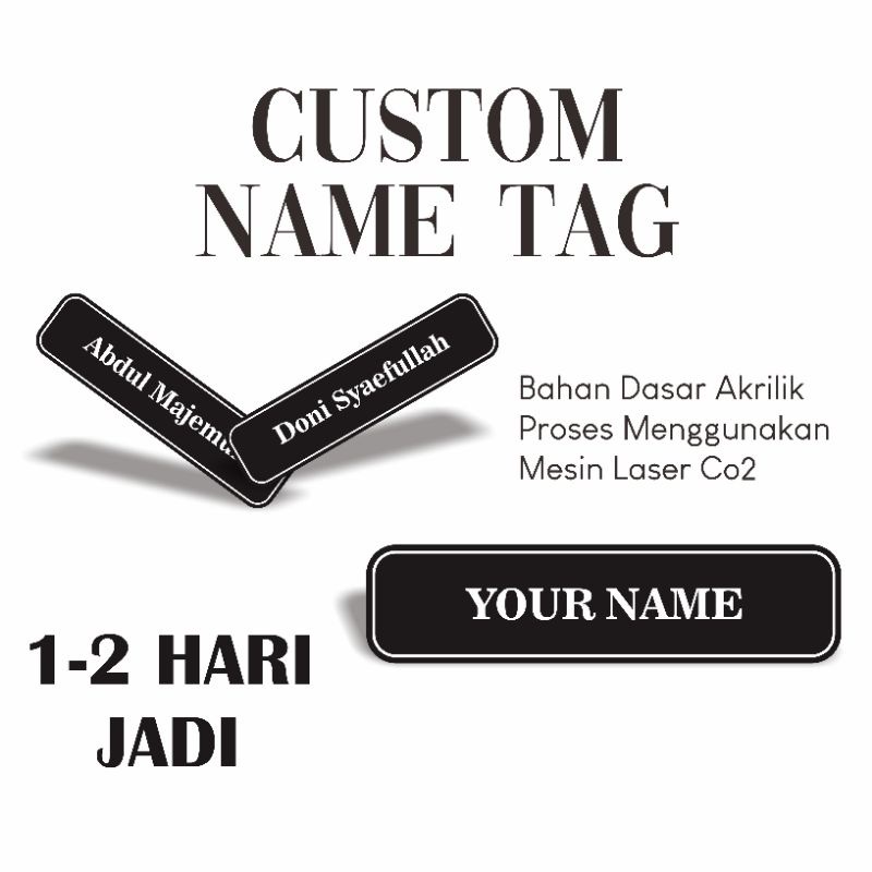 

AME TAG AKRILIK / NAME TAG CUSTOM / NAME TAG GRAFIR