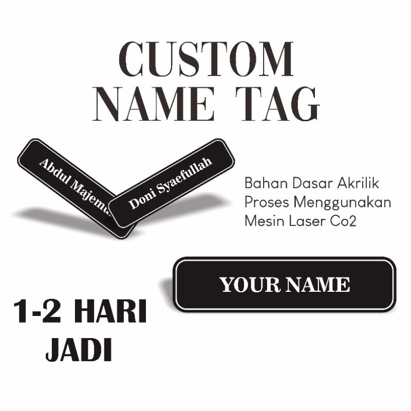 NAME TAG AKRILIK / NAME TAG CUSTOM / NAME TAG GRAFIR