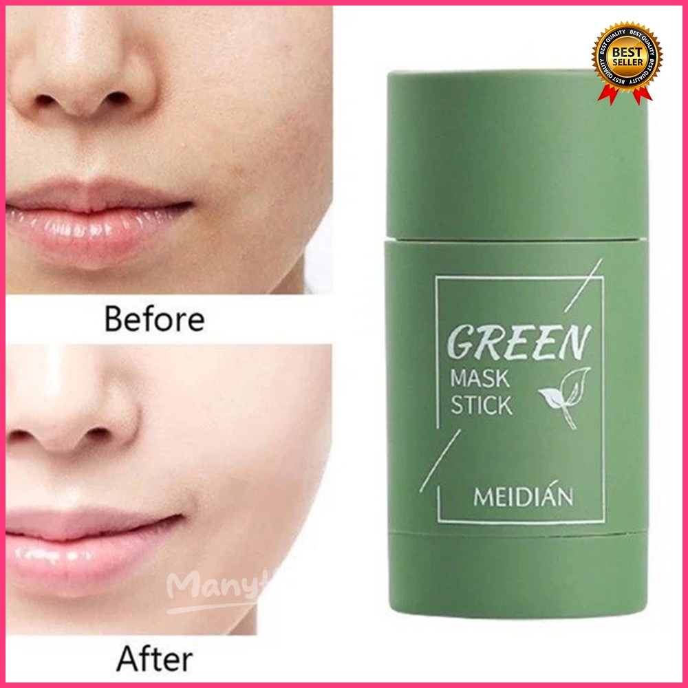 Green Mask Stick Meidian Original 100% Masker Wajah Green Tea Menghilangkan Komedo Hidung dan Wajah