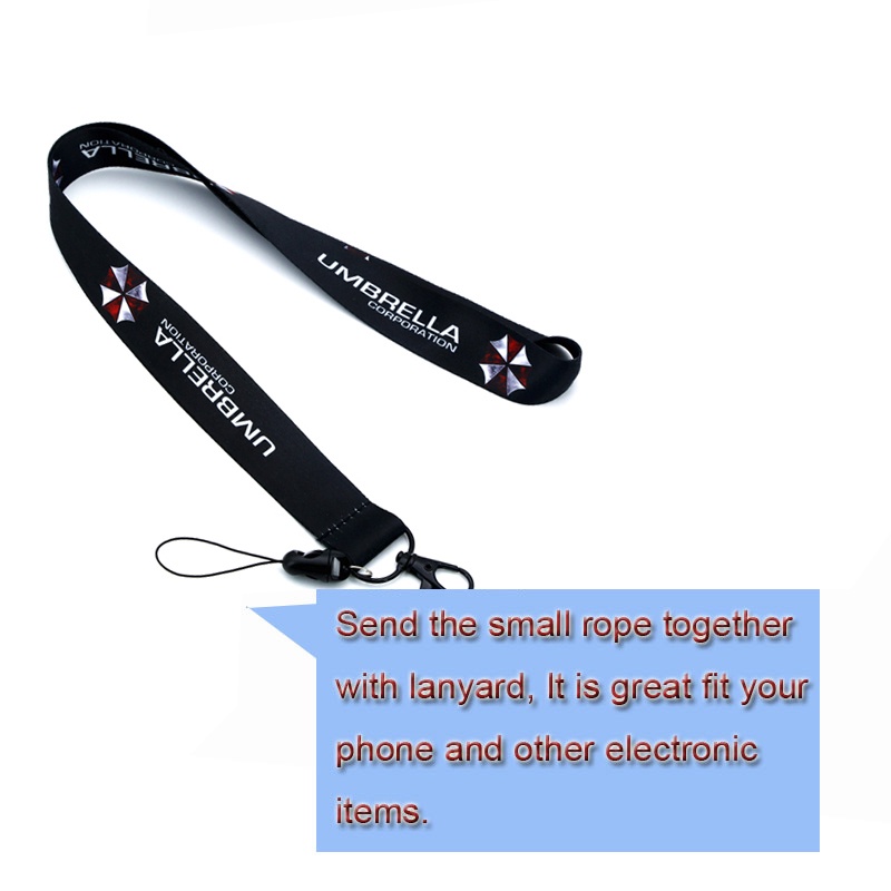 Pelindung Lengan Kartu Horizontal &amp; Vertical Resident Evil Neck Lanyard ID Badge Card Holder Untuk Phone Keychain Sling