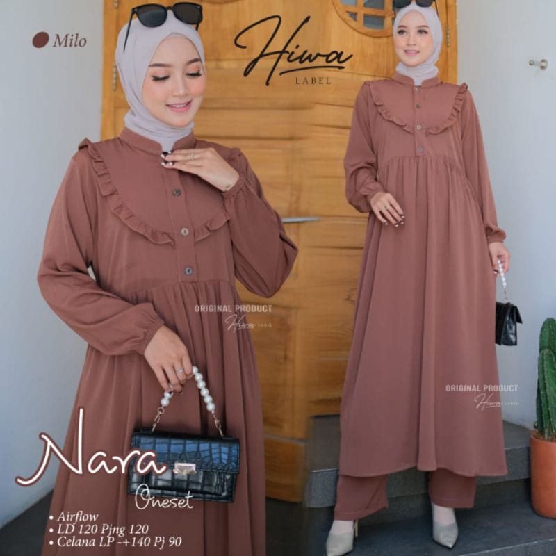 NARA Set Crinkle Airflow Jumbo LD 120 - NARA Set / One Set Jumbo Crinkle Premium Motif Polos / Setel