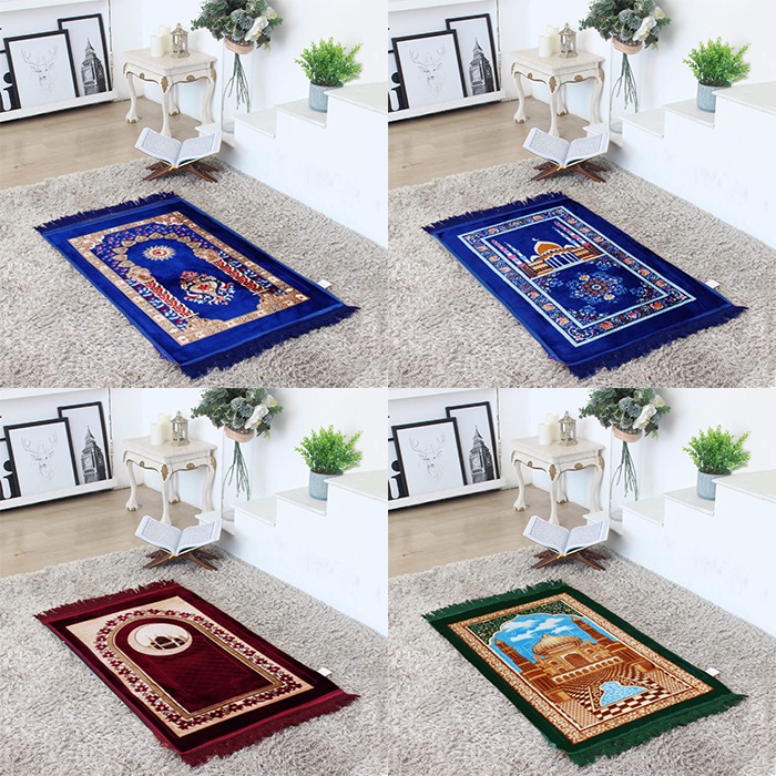 Sajadah Turkey Embos Tebal Premium + Rumbai 70x110 CM Sejadah Lembut Turki Bisa COD