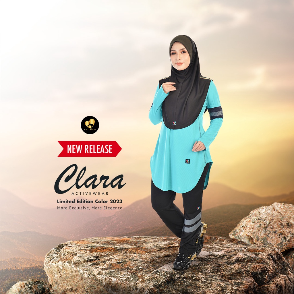 SET CLARA SPORTWEAR Dry FIt Baju dan Celana Lengan Panjang Long Sleeve Women Sportwear Multifunction