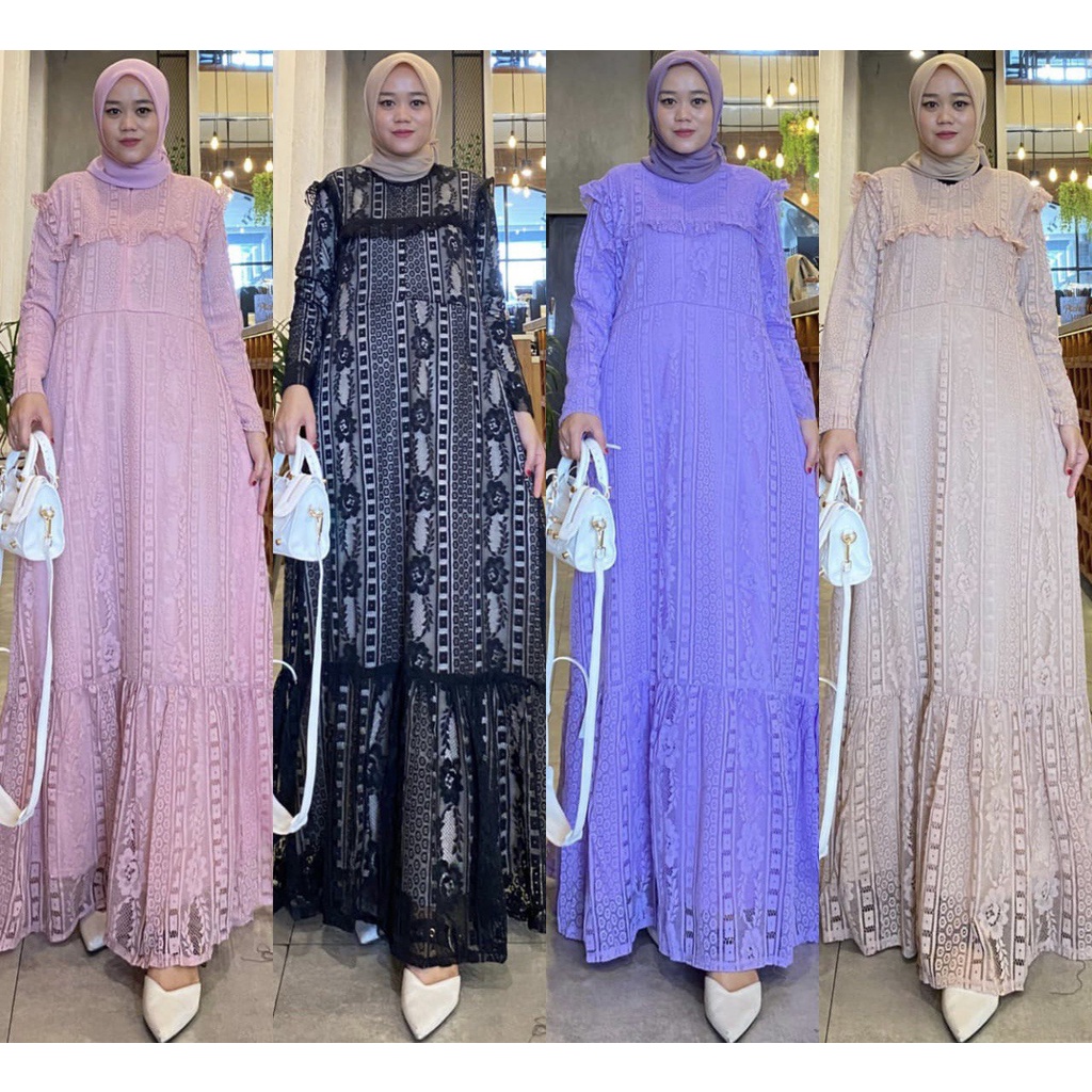 Zahra Dress / dress brokat jumbo / gamis brokat jumbo / gamis big size