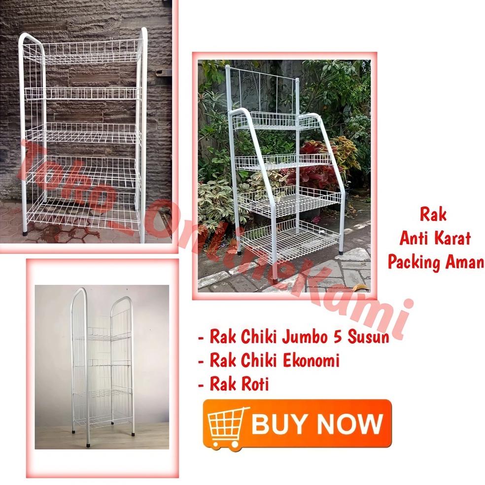 TERMURAH PROMO Rak Chiki 4 Susun Serbaguna / Rak Roti / Keranjang Roti / Keranjang Susun 4 / Keranja