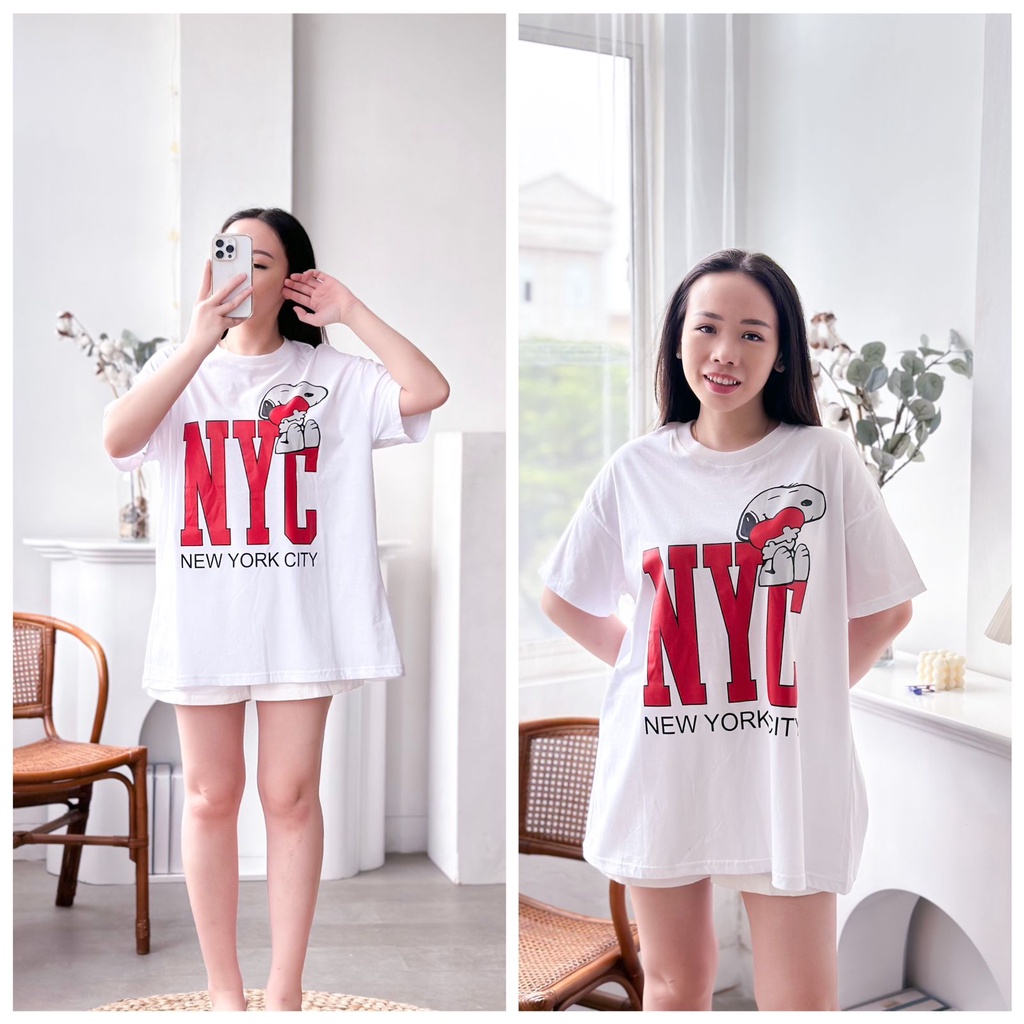 INFINITEE Kaos Oversized Ukuran Jumbo Wanita Lengan Pendek Bahan Katun 120