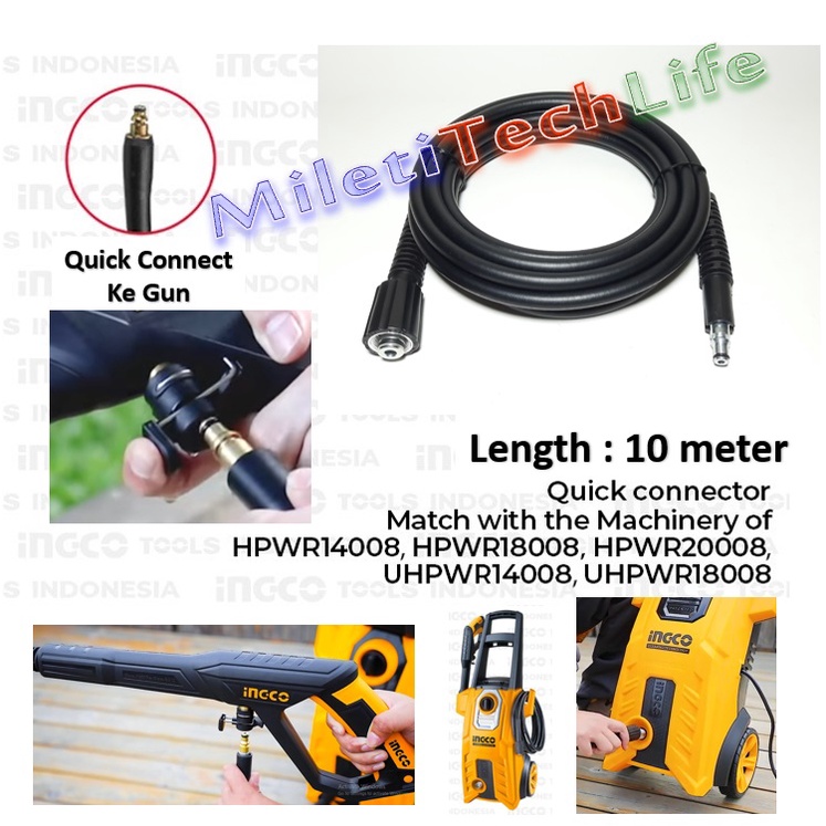 Selang Hose NC10 for Jet Cleaner INGCO High Pressure Washer Cleaner Spare Part