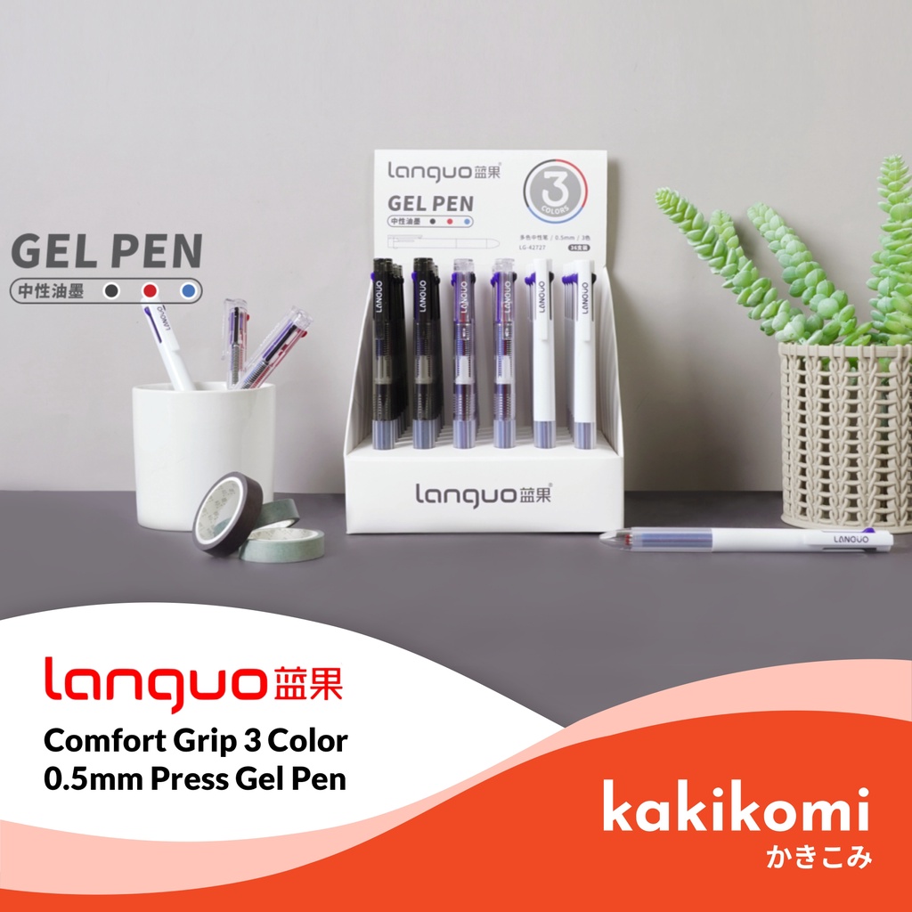 

Pulpen 3 Warna 0.5mm Languo Comfort Grip 3 Color Pen