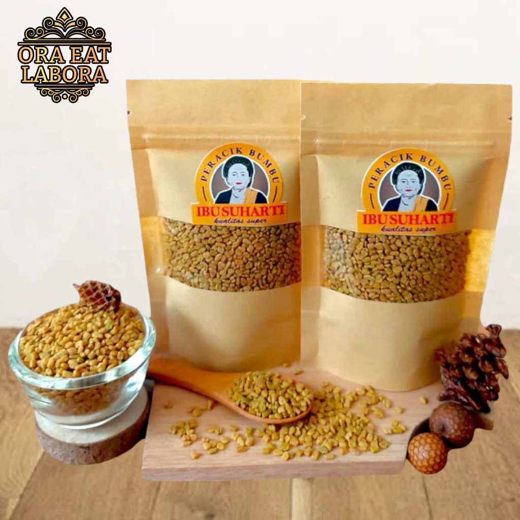 

Ibu Suharti - Rempah Halba / Kalbet / Fenugreek / Methi India Kualitas Premium - Ora Eat Labora