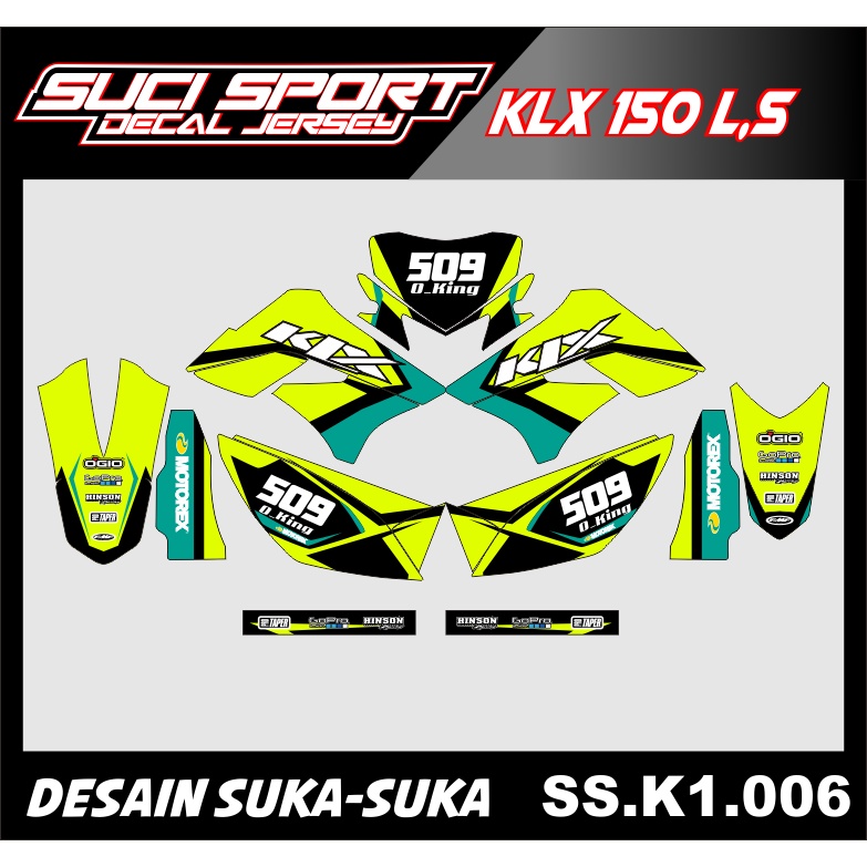 DECAL STIKER STRIPING KLX 150 LAMA, KLX L, KLX S, DTRACKER LAMA FULL BODY FREE CUSTOM (SSS.K1.006)