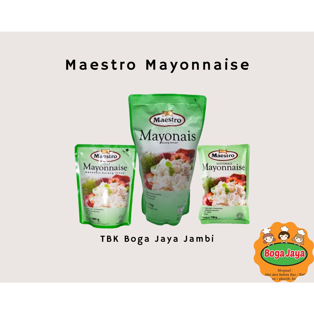 

MAESTRO MAYONAISE POUCH [KEMASAN 100gr/180gr/1kg]