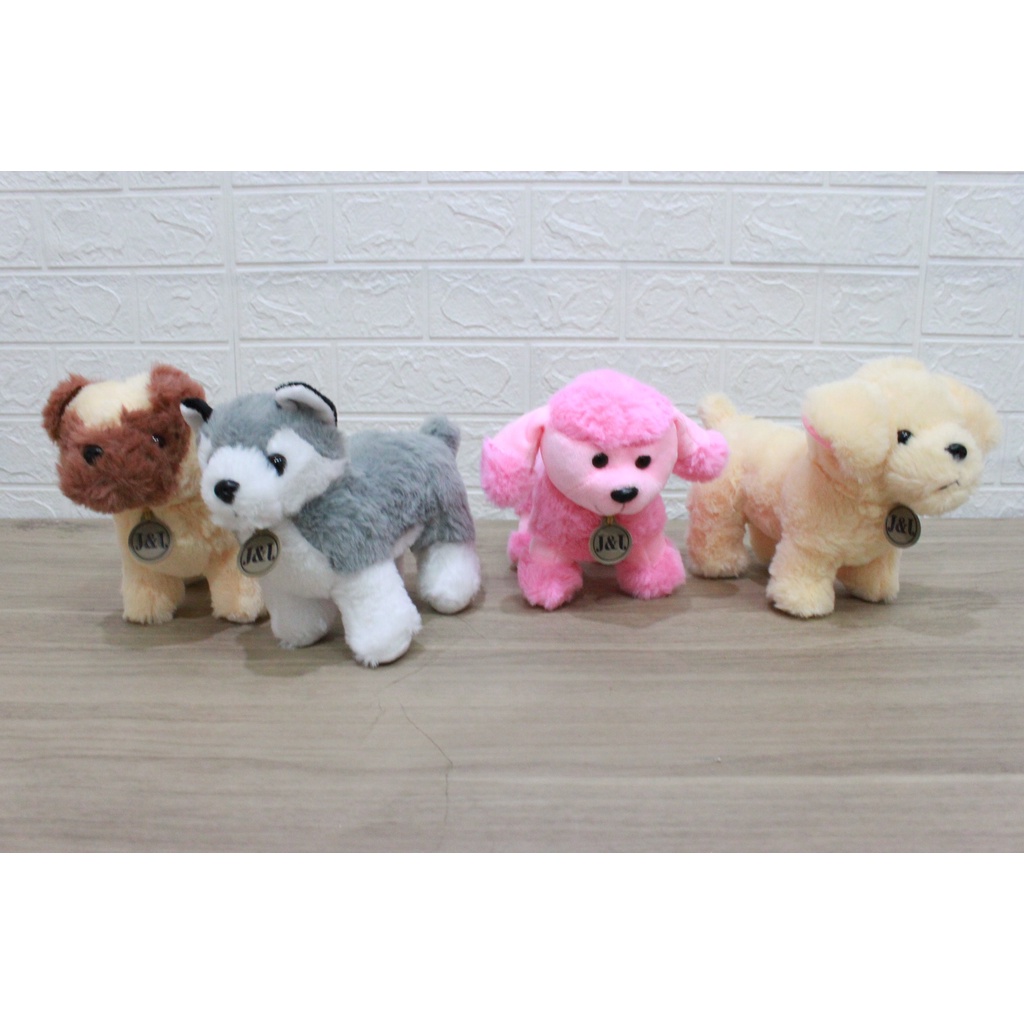 Boneka Standing Cute Puppy Dog Puddle Husky Buldog