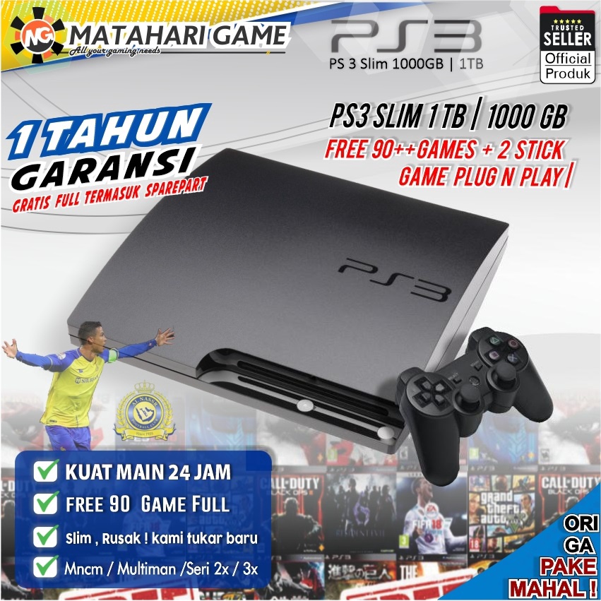 PS3 Slim Sony Void CFW 500GB | 1TB | Garansi 1 Tahun Full Game - Kualitas Grade A