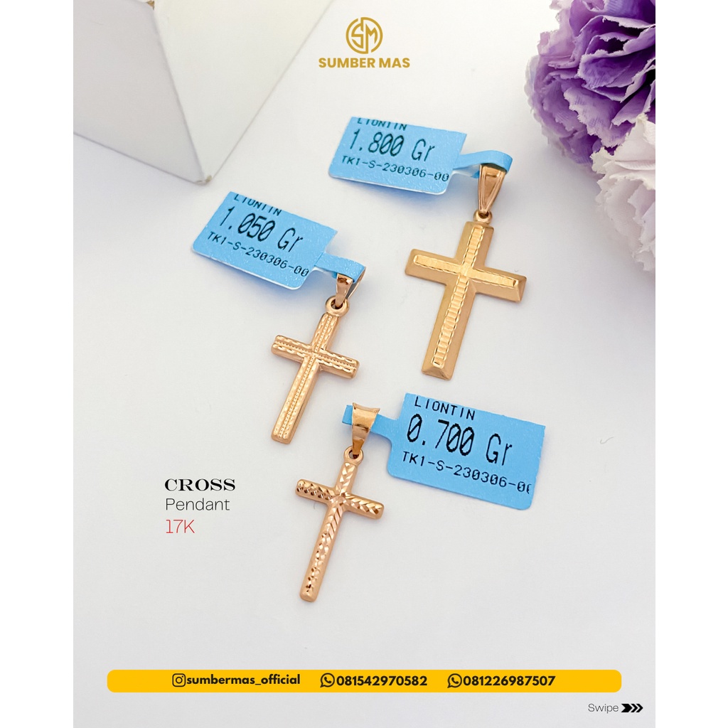 CROSS FASHION PENDANT 17K - SUMBER MAS