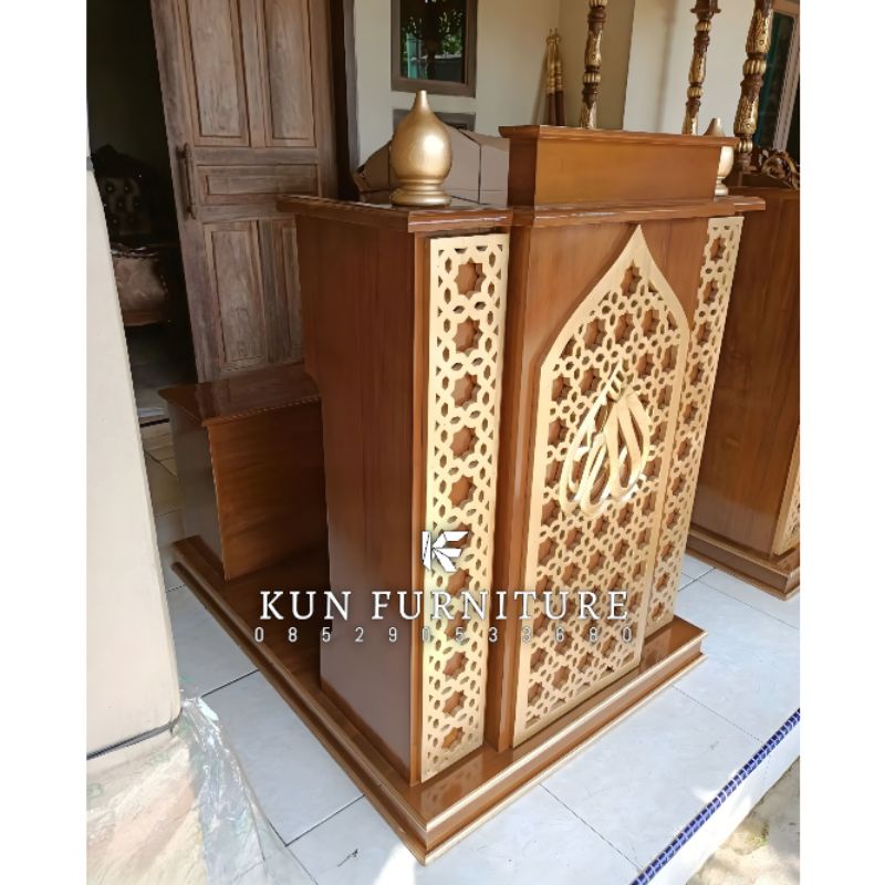 mimbar masjid minimalis kayu jati mimbar masjid Duduk podium mimbar masjid  terlaris