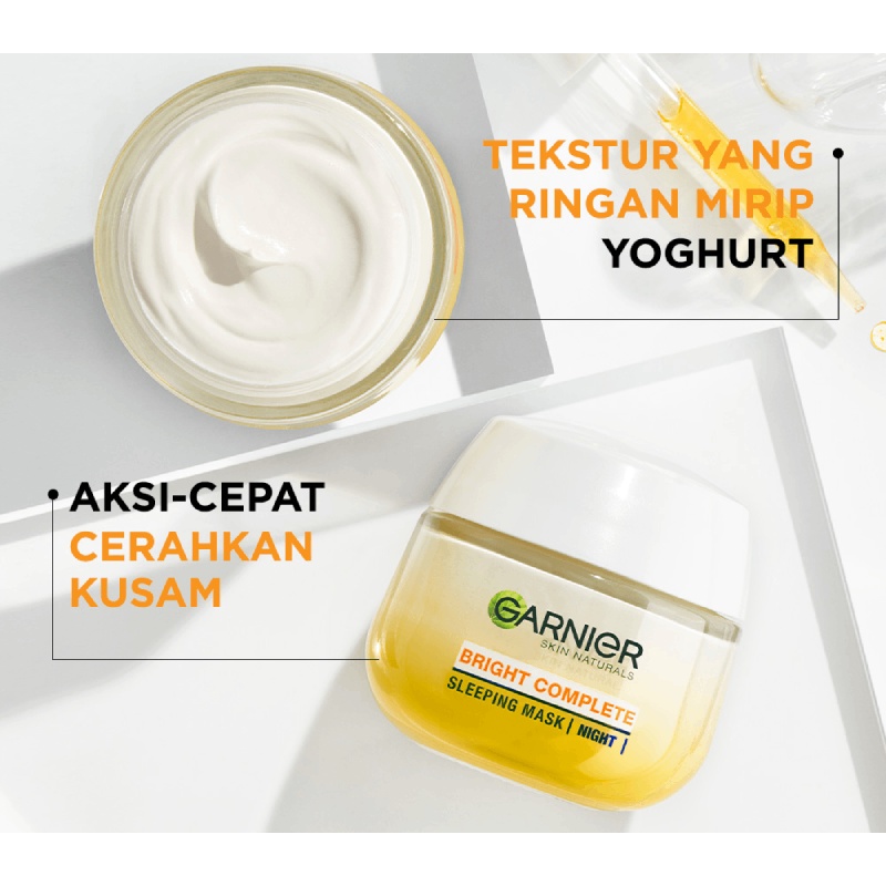 ☘️Yuri Kosmetik☘️ Garnier Bright Complete Night cream Yogurt 50ml