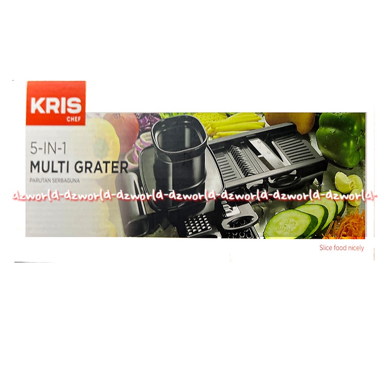 Krischef Multi Grater Alat Pemotong Buah Sayur Pemotong Slinding Parutan &amp; Pengiris Serbaguna Kris Chef Multiporse