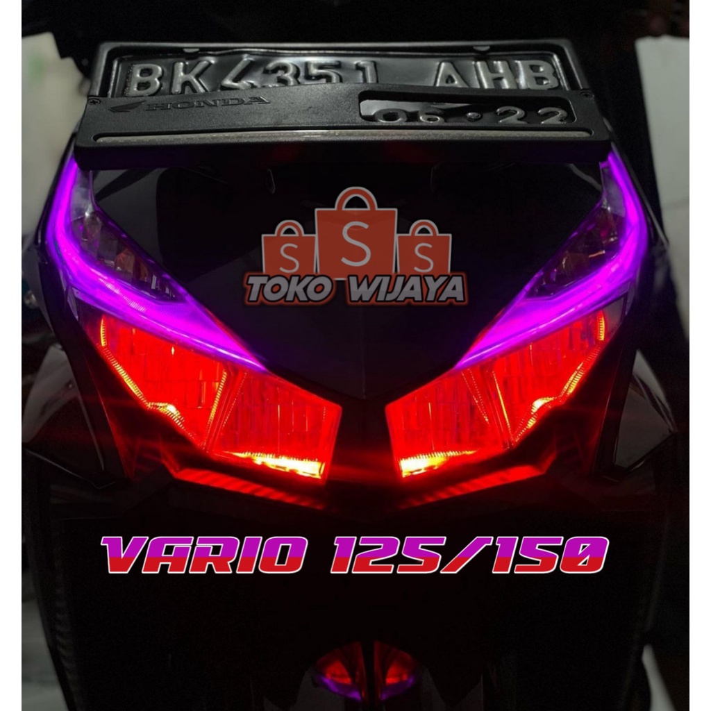 SEPAKET LENGKAP LAMPU ALIS NEON VARIO 125 150 OLD NEW BONUS DEMON EYES + SAKLAR ON OFF BY AG REZA SPEED
