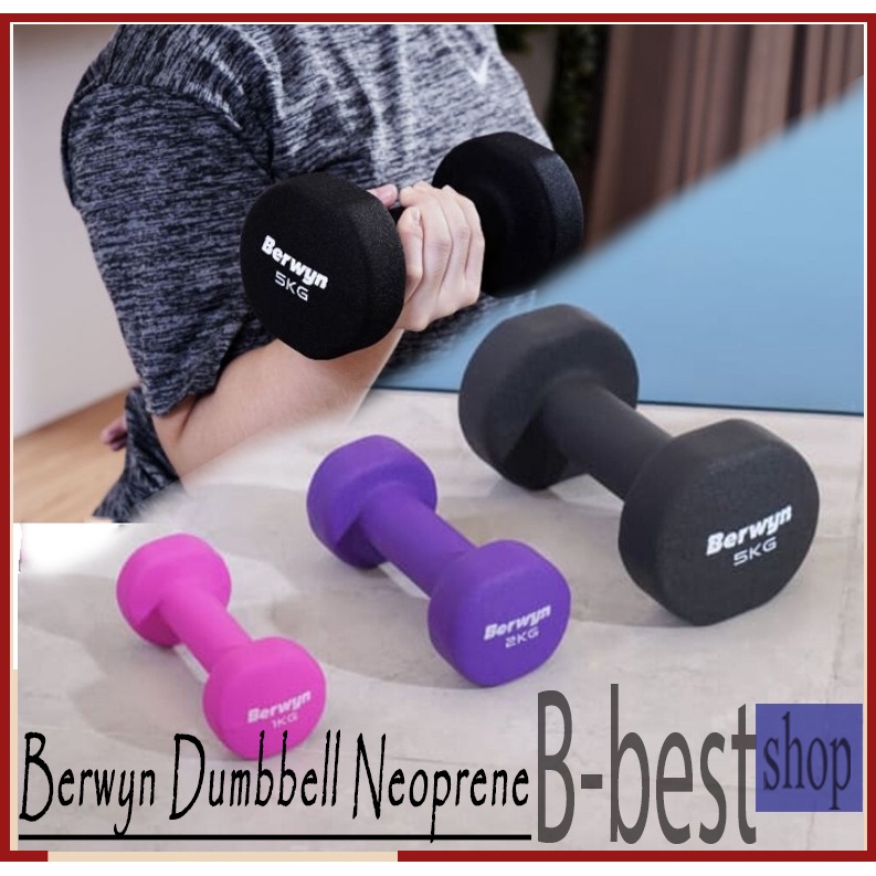 Alat Olahraga Tangan / Berwyn Dumbbell Neoprene 2 Kg / Barbel mini ungu