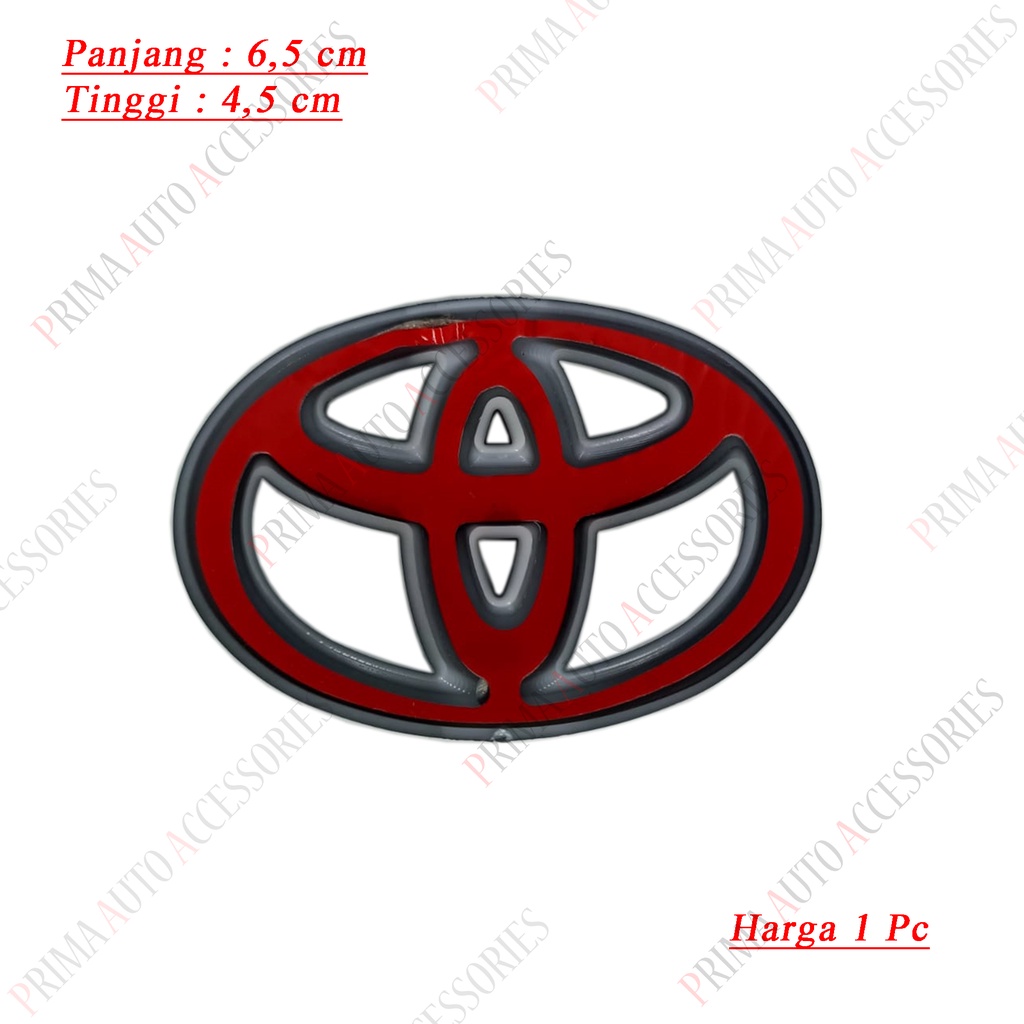 Casing Logo Stir Mobil Toyota Hitam Glosy Steer Car 65mm x 44mm