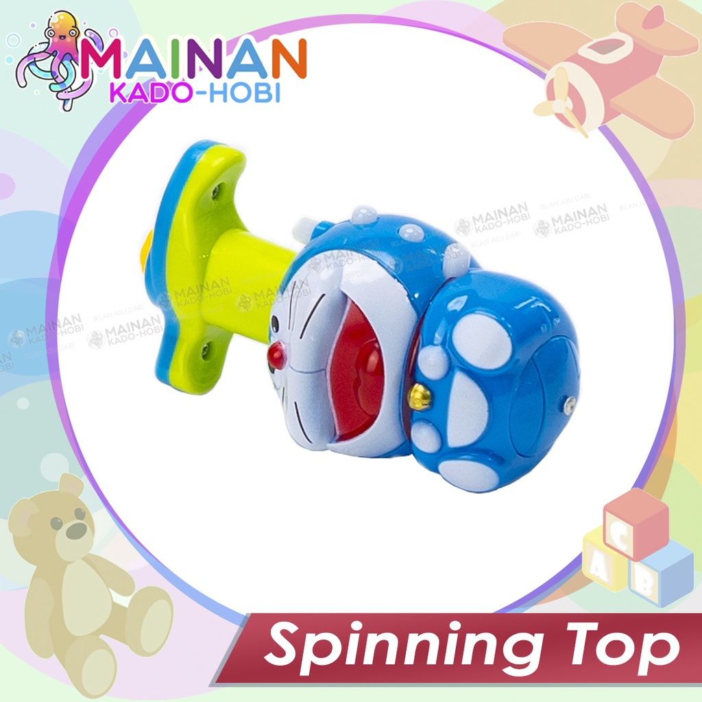 MAINAN ANAK EDUKASI SPINNING TOP PUTAR GANGSING LED DORAEMON