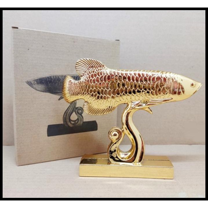Miniatur Ikan Arwana Figure Ikan Arwana Gold