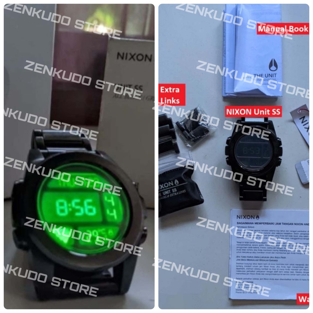 [BEKAS] Jam Tangan Pria Nixon Unit SS Black Green A360 032