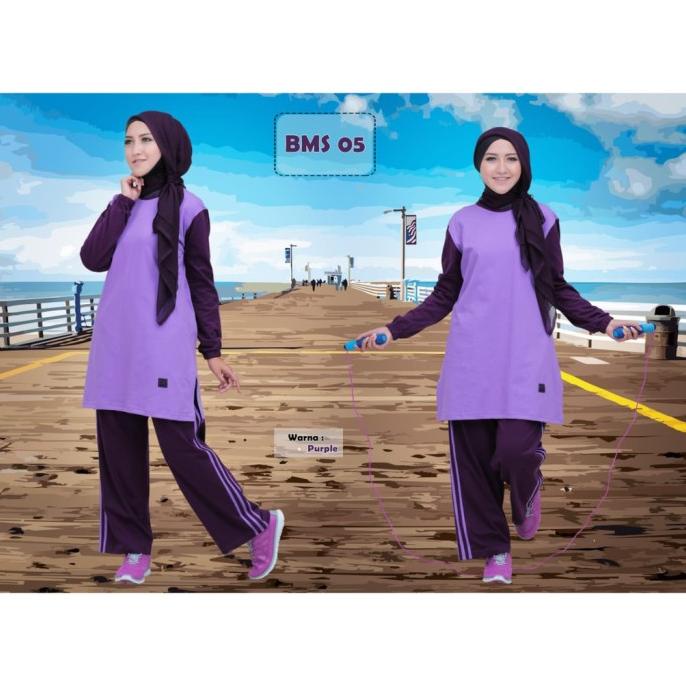 BAJU OLAHRAGA BELIEVE BMS 05 UNGU MUDA BAJU OLAH RAGA MUSLIMAH OLGA WANITA SENAM EL09I09A82L