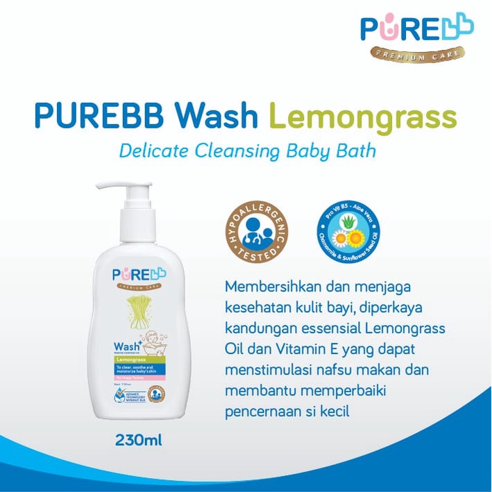 PureBB Wash Eucalyptus/Lavender/Lemongrass 230ml - Sabun Bayi