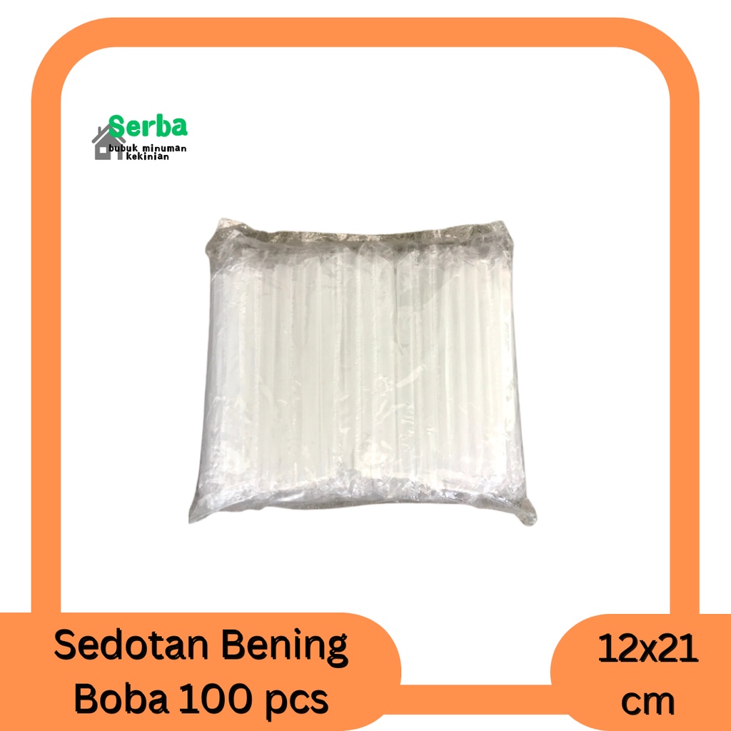 Sedotan Putih Bening isi 100pcs / Sedotan Minuman Boba