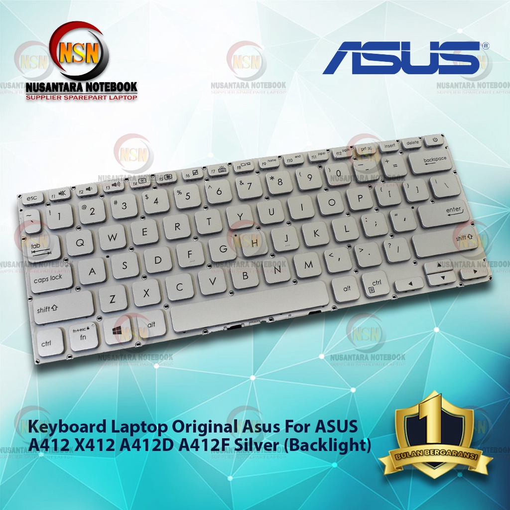 Keyboard Original Laptop Asus For ASUS A412 X412 A412F Backlight (Silver)