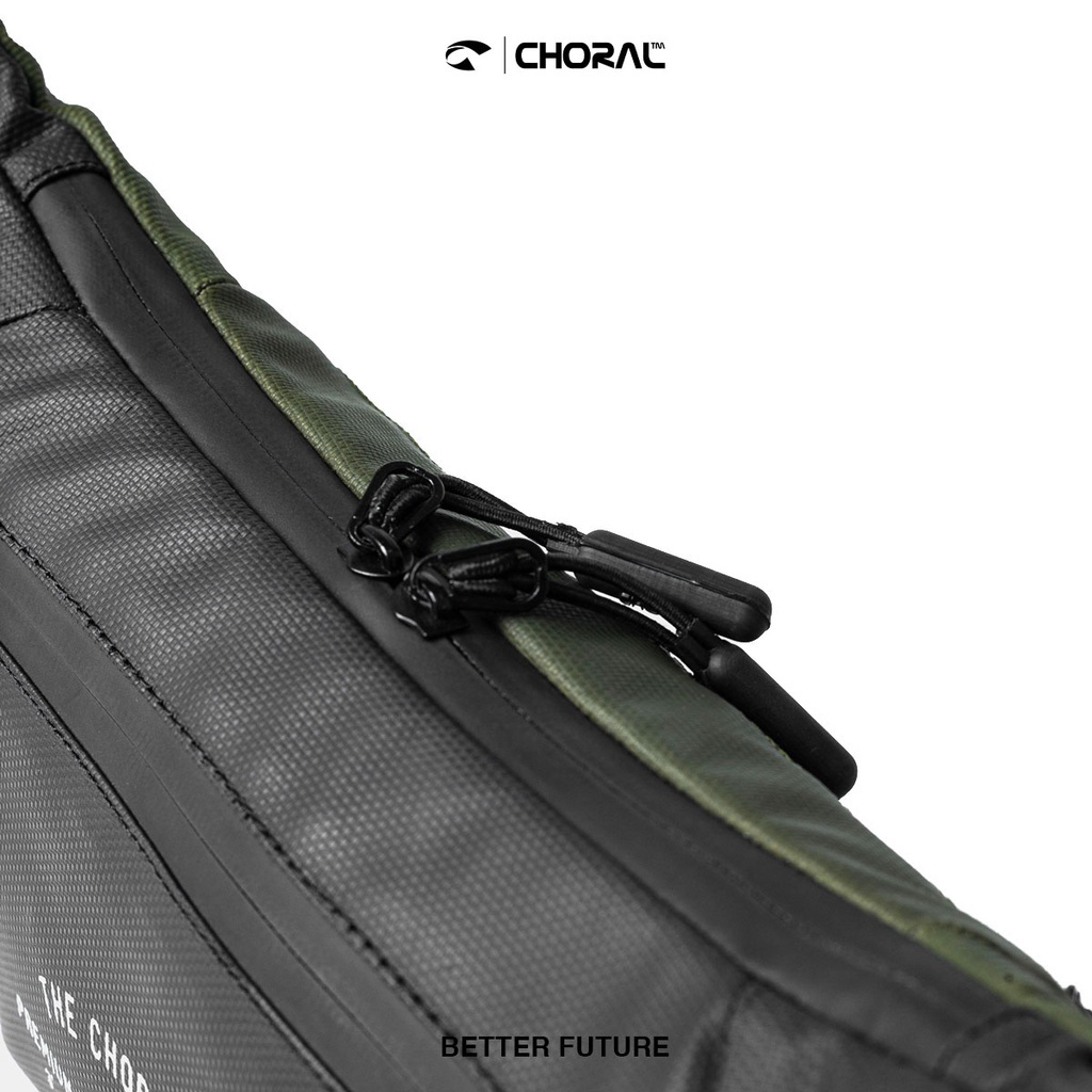 CHORAL VEGAS | Tas Pinggang Selempang Waistbag Pria Big Compartment &amp; 2 Side Color Water Resistant