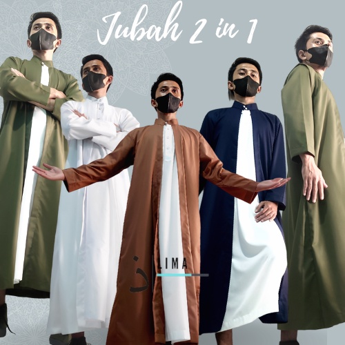 Gamis jubah pria dewasa jubah mewah Jubah Hanan 2 in 1 exclusive