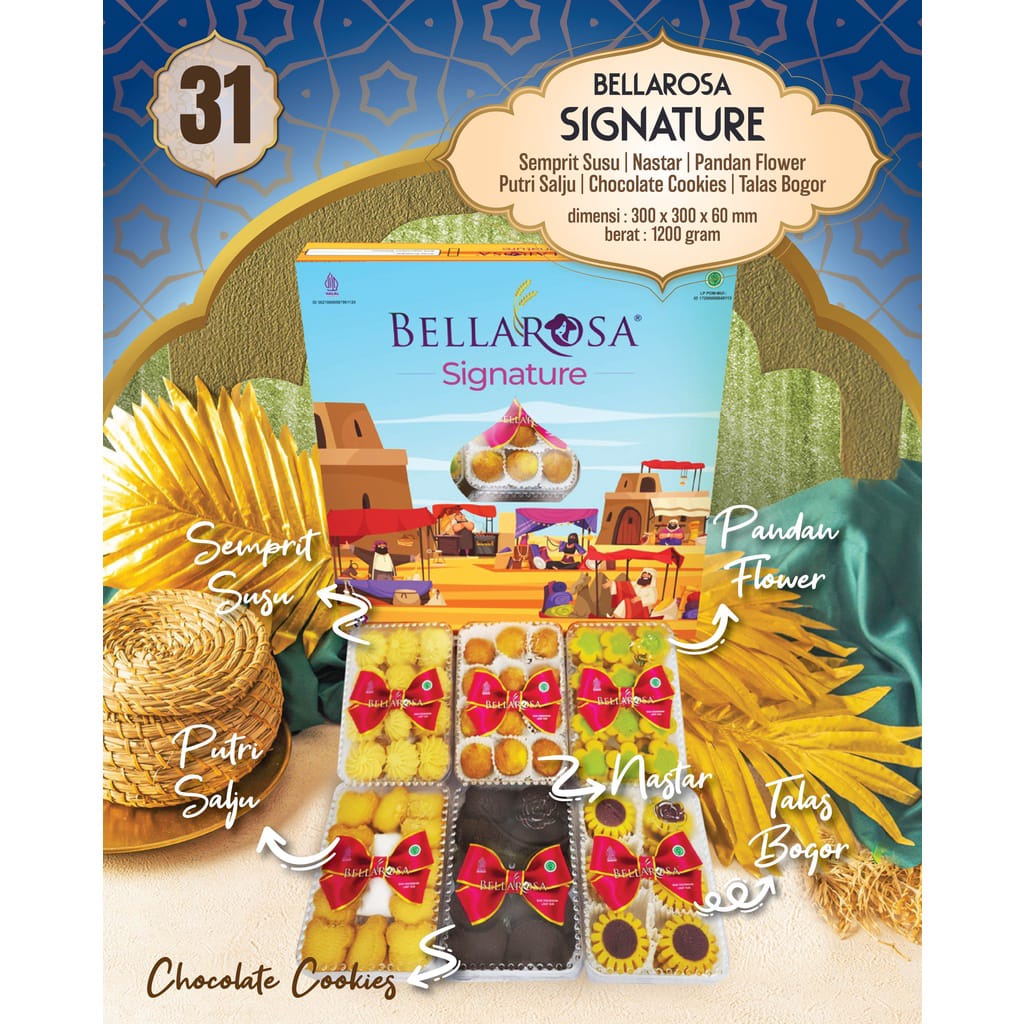 

PAKET HAMPERS LEBARAN IDUL FITRI BELLAROSA SIGNATURE ANEKA SNACK KUE KERING